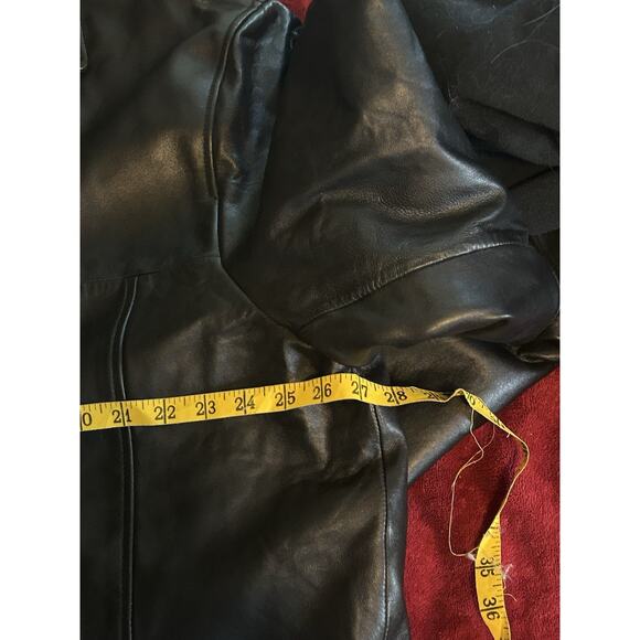 Vintage 90's Calvin Klein 100% Genuine Leather Black Lightweight Jacket Size XL - Picture 6 of 7